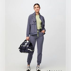 High Waisted Zamora™ Jogger Scrub Pants 2.0 Space Navy Petite Large